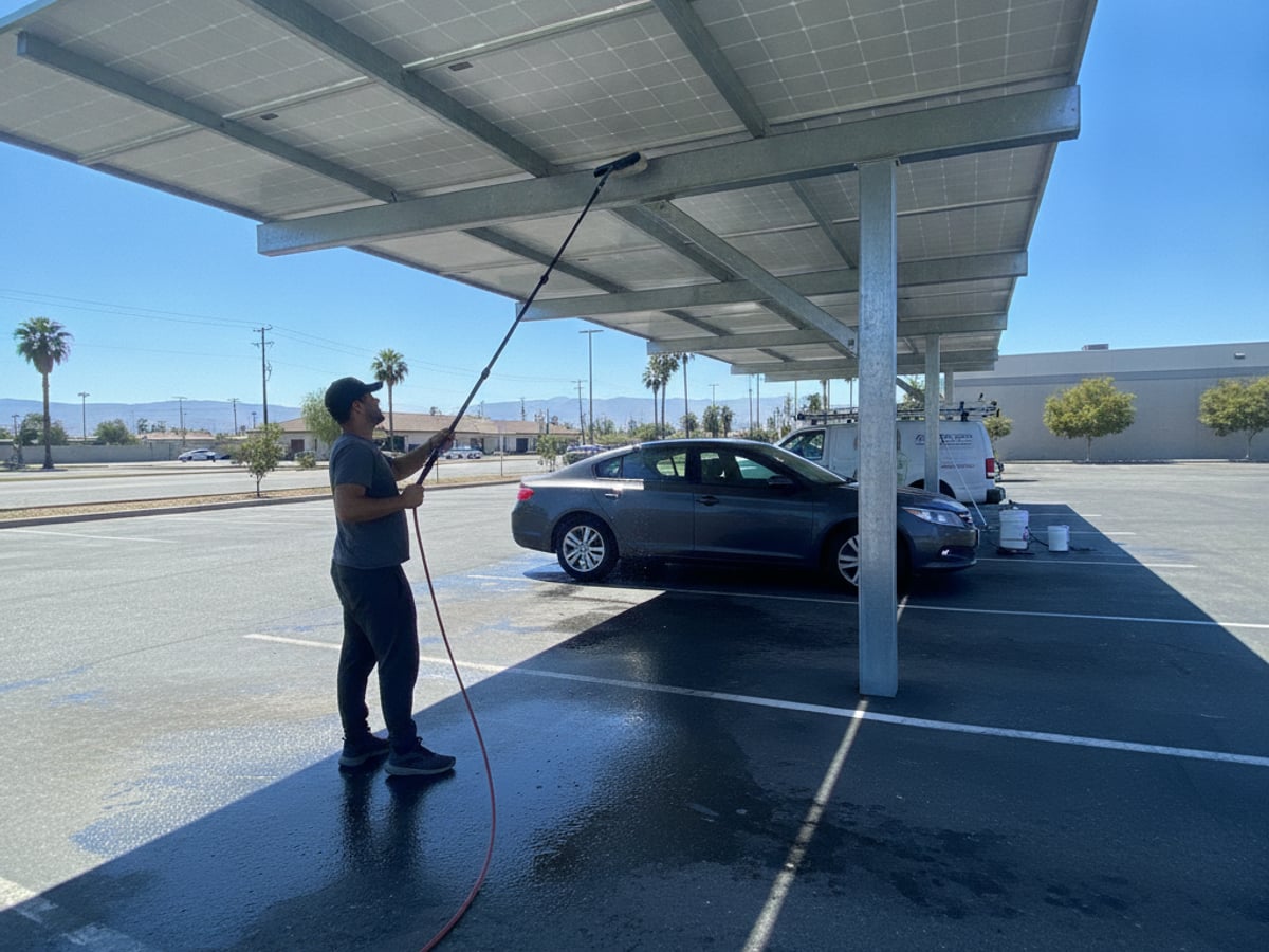 Ground-Mount & Carport Solar Cleaning
