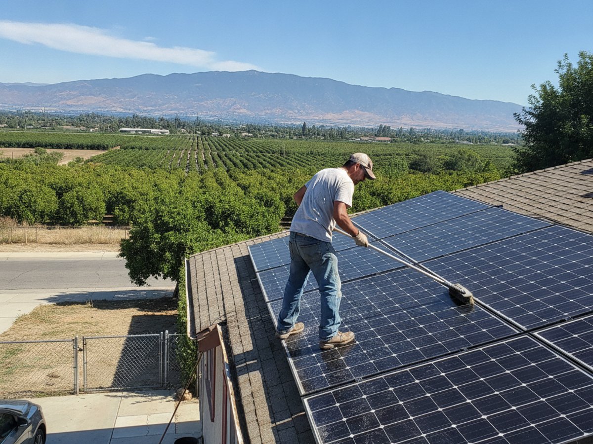 Solar panel cleaning in Sanger, CA